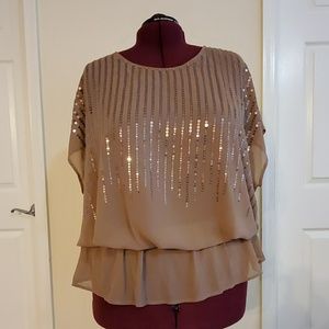 Lane Bryant Sheer Sequin Top
